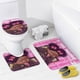 thumbnail image 4 of Jefe en pañales niña africana-theme 4-Piece Shower Curtain Set with Rugs, Waterproof Bathroom Decor Set Includes Bath Mat, U-Shaped Rug, Toilet Lid Cover and Curtain with Hooks, 4 of 6