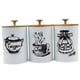 thumbnail image 3 of 3x Recipientes Para Café, Té Y Azúcar, De Hierro, Elegantes Botes De Cocina Para Encimera, Color Blanco, 3 of 5