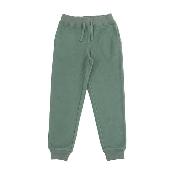 Pantalón De Buzo Niño Kids Polar Verde Militar Corona