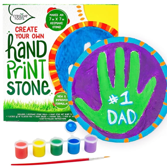 Kit de manualidades Creative Roots Piedra con huella de mano 18 x 18 cm