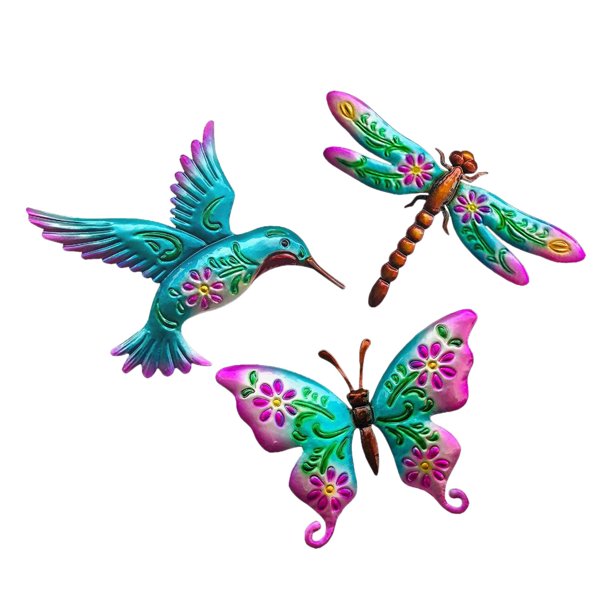 3 X Calcomanías colgantes de decoración de mariposas Escultura de animales Calcomanías de arte de mariposas extraíbles para porche Balcón Decoración d Vistoso