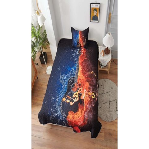 Genérico - Cubrecama De Verano Plaza Y Media Con Diseño De Guitarra