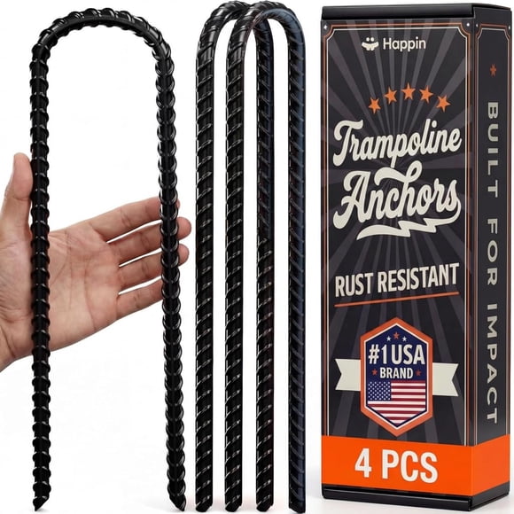Anclajes Para Trampolín De Acero Galvanizado De 30 Cm Paquete De 4