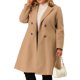 thumbnail image 5 of Abrigos largos de mujer talla grande de Agnes Orinda con solapa con muescas, abrigo de invierno de doble botonadura con bolsillos 4X caqui, 5 of 7