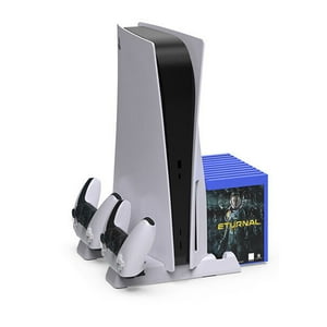 Base Multifuncional Aaronmei Para Disipación De Calor Con Soporte Para Discos Para Ps5 Slim Blanco