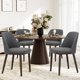 thumbnail image 1 of Sillas de comedor COLAMY juego de 4 en cuero gris claro, 1 of 7
