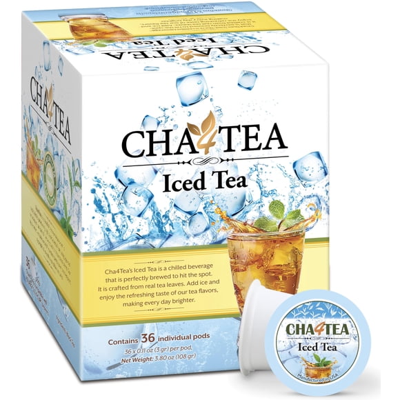 Cha4TEA Té Negro Helado 36 Cápsulas Compatibles con Keurig