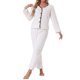 thumbnail image 2 of Conjunto de pijama de franela para mujeres, manga larga, botones, cuello en V, pantalones de forro polar esponjoso, ropa de descanso, XL, blanco, 2 of 6
