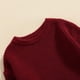 thumbnail image 3 of Niño Niño Bebé Niñas Niños Tejido a punto Suéter Jersey Cuello Redondo Sudadera Manga Larga Camisas Caliente Otoño Invierno Tops (rojo purpúreo, 2-3T), 3 of 7