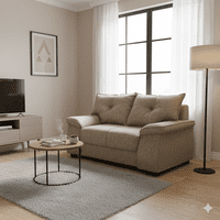 Intermuebles - Sofá Fortaleza 2 Cuerpos Tela Beige