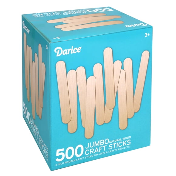 Bastones para manualidades Darice, 500 unidades, 6 pulgadas, color natural, madera