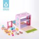 thumbnail image 4 of Casa De Muñecas De Madera Con Maleta Portátil Rosa, 4 of 5