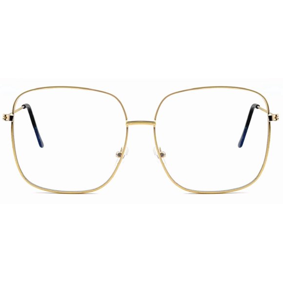 Anteojos de Lectura QxAiVMin Cuadrado Oversized de Metal con Bloqueo de Luz Azul