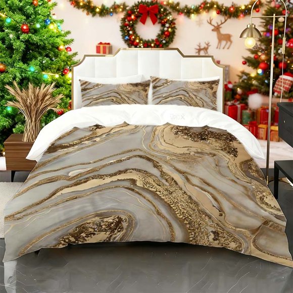 Set Artistic Deco Printed Duvet Cover Set Practical Set Soft And Comfortable Material for Comfortable Sleep Experience Adaptable to Various Bed Sizes Suitable f