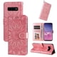 thumbnail image 5 of Funda tipo cartera FOXDOCK para Samsung Galaxy S10 Plus , diseño girasol en relieve, cuero PU, cierre magnético, soporte y tarjetero, 5 of 5