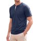 thumbnail image 1 of INSPIRE CHIC Camisetas Henley de Manga Corta Casual Básicas para Hombre M Azul, 1 of 5
