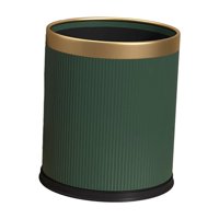 Bothyi - Bote De Basura Con Tapa Abierta Bote De Basura Simple Para Sala De Estar Casa Granja Verde Profundo