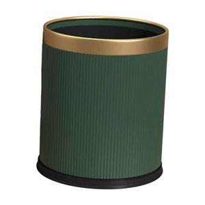 Bothyi - Bote De Basura Con Tapa Abierta Bote De Basura Simple Para Sala De Estar Casa Granja Verde Profundo