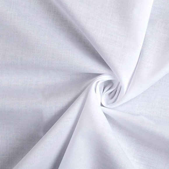 Tela Barcelonetta 147 cm Lawn de algodón blanco 2 yardas