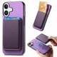thumbnail image 2 of Funda de Cuero Magnética con Tarjetero para iPhone 16 Cubierta Delgada Morado, 2 of 5