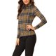 thumbnail image 4 of INSPIRE CHIC Blusa de mujer de cuello alto a rayas de Halloween de manga larga para fiesta de Navidad para uso casual o de trabajo XL Marrón, 4 of 8