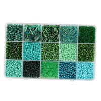 Bothyi - Kit De Cuentas De Semillas Para Hacer Joyas, 15 Colores, Suministros De Abalorios Para Manualidades, Cuentas Artesanales, Verde Oscuro