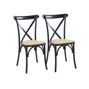 Habita2 Chile - Pack 2 Silla Crossback Madera - Negra