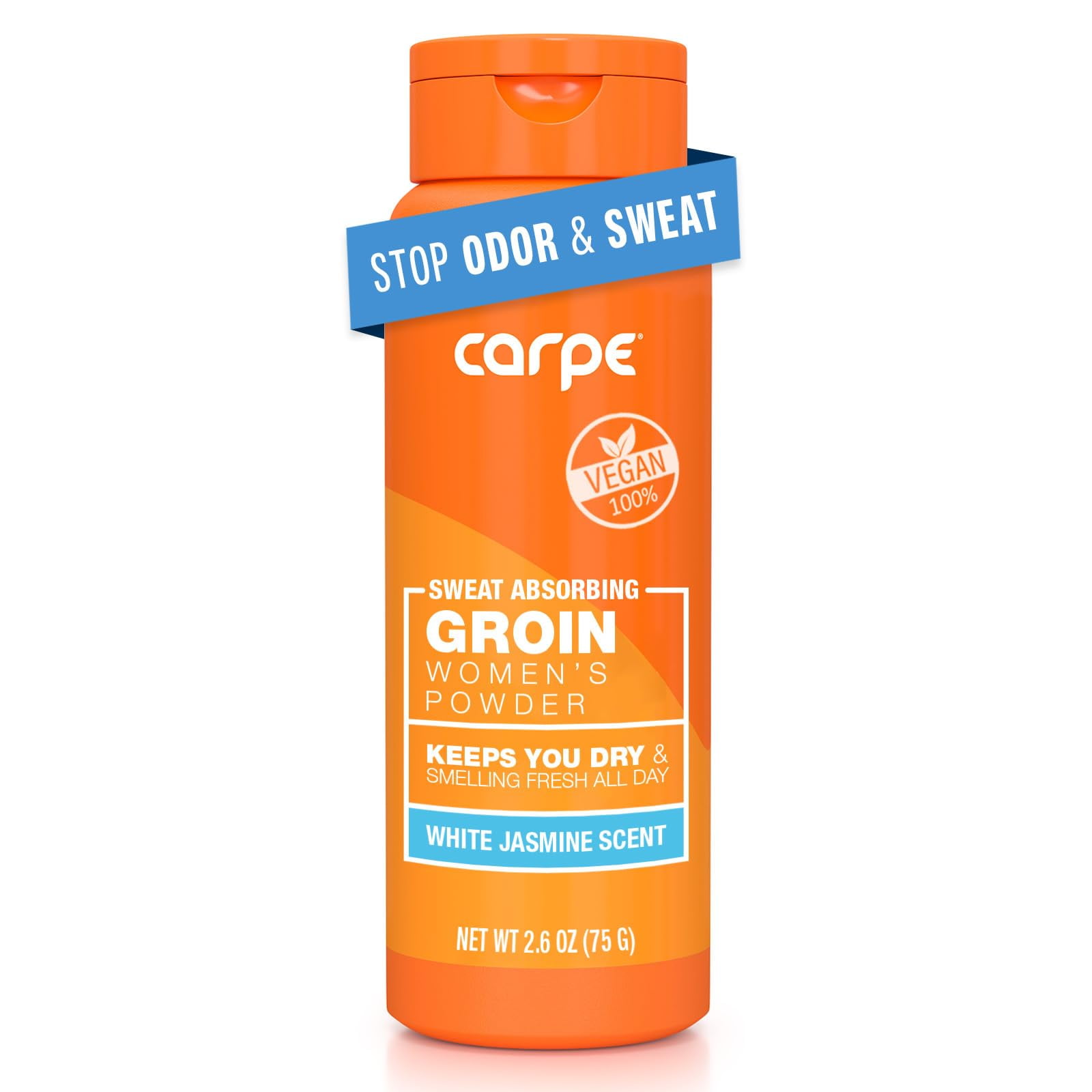 Polvo Corporal Carpe Que Absorbe El Sudor, Sin Talco, Aroma A Jazmín Blanco