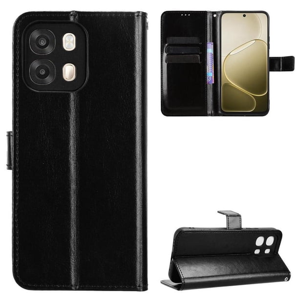 Funda tipo libro para OPPO A6 5G, cartera todo‑en‑uno, funda multifuncional con tarjetero y correa de muñeca desmontable
