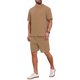 thumbnail image 2 of INSPIRE CHIC Conjunto de 2 Piezas para Hombre: Camiseta de Cuello Redondo con Textura Casual y Pantalones Cortos M Marrón, 2 of 6