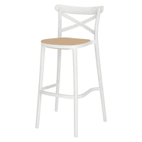Moboi - Taburete Crossback Danubio Piso De Bar O Terraza 66Cm Blanco