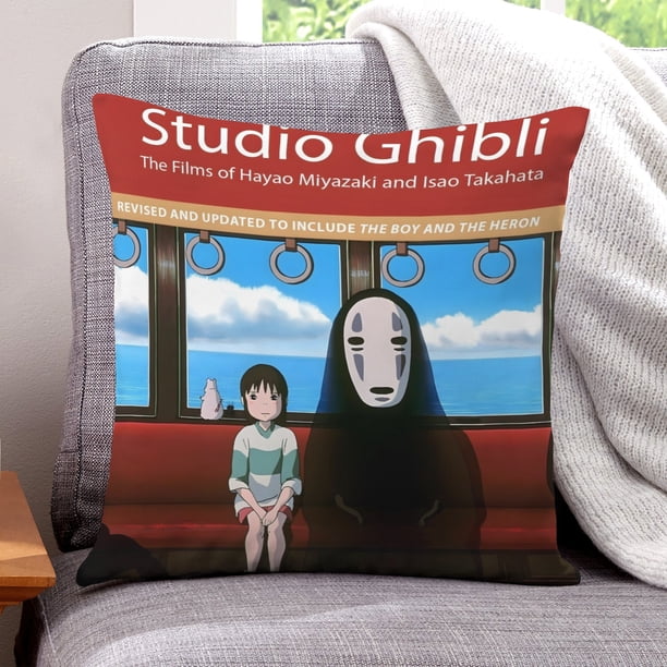 Studio Ghibli Fundas de almohada de terciopelo con tema, regalos de funda de almohada, decoración para el hogar, cojín de lanzar, regalo de cumpleaños para fans y parejas.50*50cm.