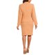 thumbnail image 3 of INSPIRE CHIC Conjunto de Falda para Mujer Regreso a Clases para Maestras Traje sin Cuello Blazer y Faldas Lápiz 2 Piezas Conjuntos Elegantes S Naranja Claro, 3 of 6