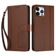 thumbnail image 3 of Funda Cartera Trébol para iPhone 12 Pro Max con Ranuras Tarjetas y Carga Inalámbrica Marrón, 3 of 6