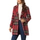 thumbnail image 4 of INSPIRE CHIC Abrigo de Mujer con Solapa de Muesca, Mangas Largas, Doble Botonadura, Cuadros, Talla L, Rojo Verde, 4 of 6