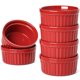 thumbnail image 1 of Cazuelas pequeñas LE TAUCI 120 ml Rojo Pack de 6 aptas para horno, 1 of 8
