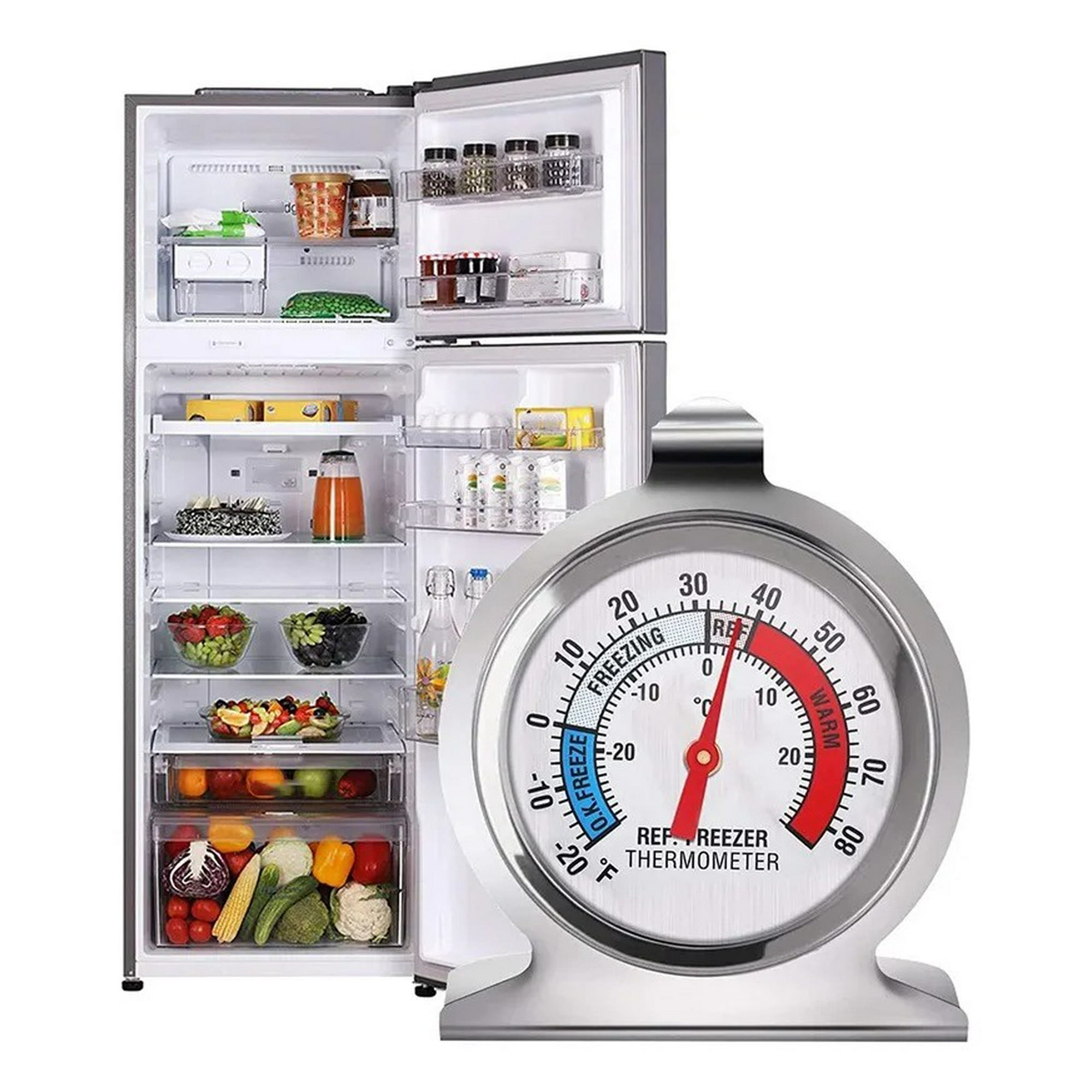 Genérica - Termómetro Para Refrigerador Nevera Congelador Freezer, Termómetro De Acero Inoxidable, Termómetro De Horno.