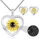 thumbnail image 1 of Set Conjunto Collar Aros Girasol Te Amo 100 Idiomas Mujer plateado Talla única, 1 of 6