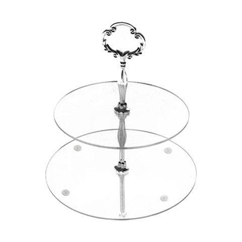 Magideal - Soportes Para Cupcakes Para Postre, Bandeja Para Servir Bodas, Plato De Fruta, Plato Duradero Ligero De Lujo Para Servir Cupcakes Para Vacaciones , 2 Niveles, 10 Cm A 15 Cm