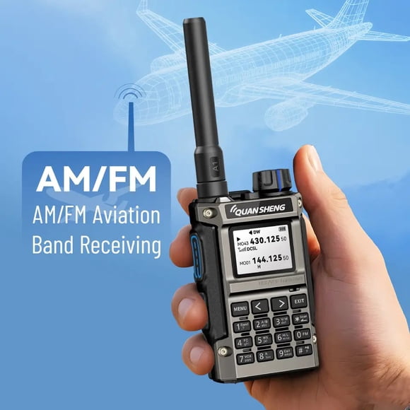 Quansheng UV-K1 (8) Radio 5W 200Ch 50-600MHz Multibanda Multifunción AM / FM Mini Transceptor Portátil Mini Walkie Talkie