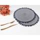 thumbnail image 5 of REGALWOVEN Juego de 6 Manteles Individuales de Poliéster para Decoración de Mesa de Cocina Resistente al Calor Manteles Individuales Limpiables Negro Gris 15*15in, 5 of 6