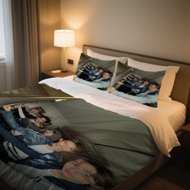 Cortis Stylish Group Duvet Cover Set Digital Printed ThreePiece Set Suitable for All Seasons
