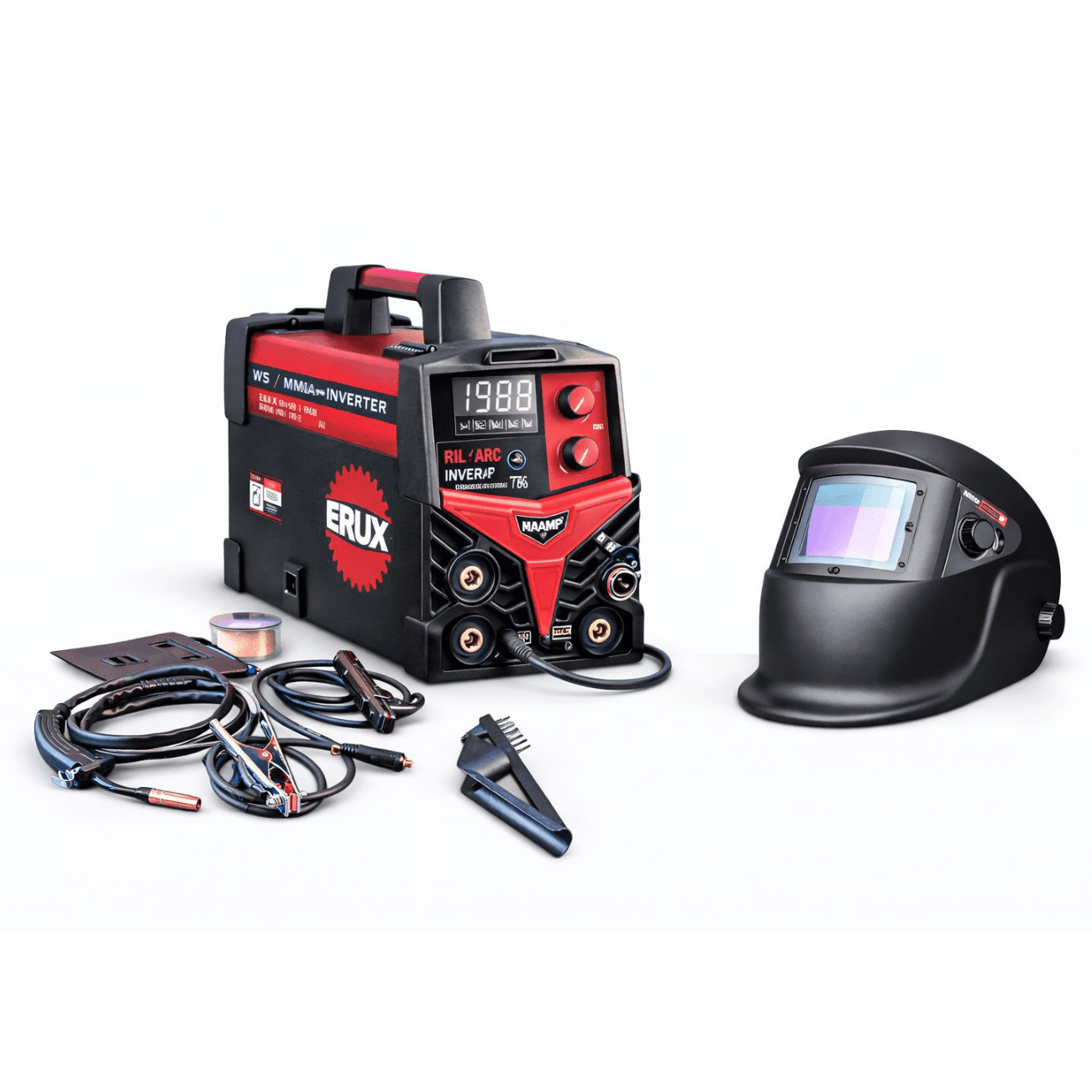 Soldadora Inverter Erux Mig/mma/tig 300a + Máscara De Soldar Fotosensible Para Protección Total