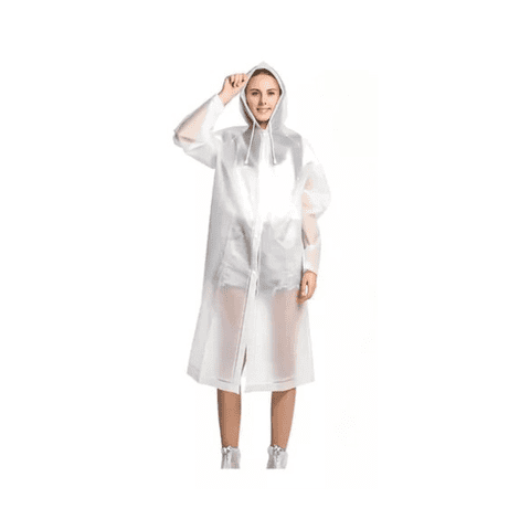 Genérico - Portátil Capa Poncho Para La Lluvia 100% Impermeable Duro 2P, Blanco