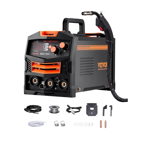 Soldadora MIG VEVOR 130A Synergic 2 en 1 a gas/sin gas 110 V