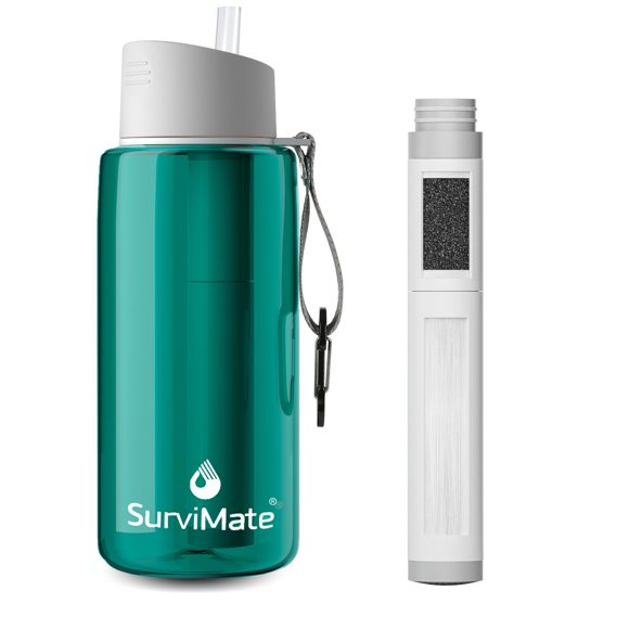 Botella SurviMate de Ultra‑Filtración 0,01 µm sin BPA