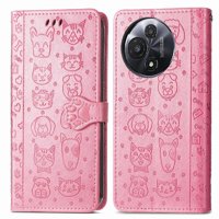 Funda Cartera Foxdock Para Tcl 60 , Flip Pu Con Relieve De Gatos Y Perros, Tarjetero Y Soporte