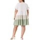 thumbnail image 4 of GRACIA Y GRANDEZA Vestido Midi de Chambray con Volantes de Manga Corta y Dobladillo en Capas para Mujer de Talla Grande 4X Verde, 4 of 8