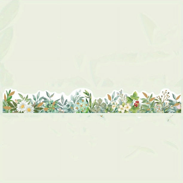 1pc/pack Fresh Plants Flowers Masking Washi Tape Vintage Rose Decorative Adhesive Tape Diy Scrapbooking Sticker Label Stationery 30MM*118.11inch