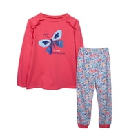 Pillin - Pijama Niña Manga Larga Jersey Estampado Mariposa Coral